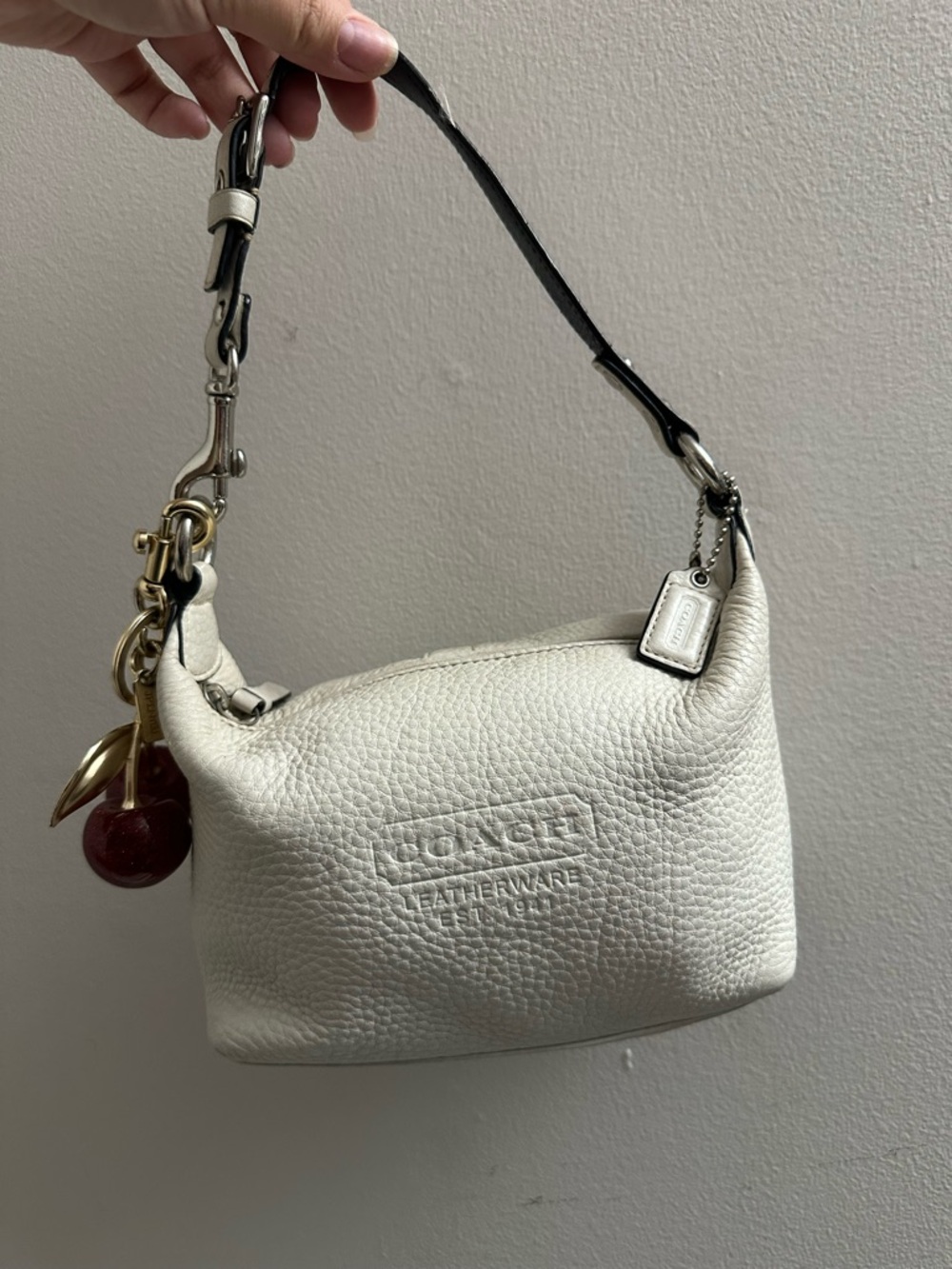 Coach White  Leather Mini Shoulder Bag